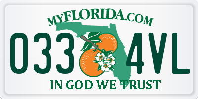 FL license plate 0334VL
