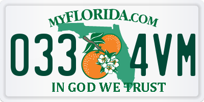 FL license plate 0334VM