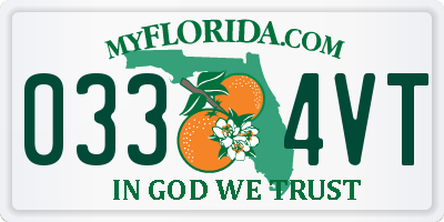 FL license plate 0334VT