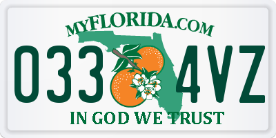 FL license plate 0334VZ