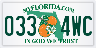 FL license plate 0334WC