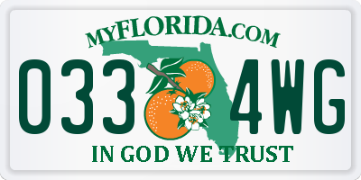FL license plate 0334WG