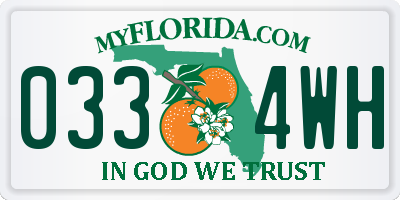 FL license plate 0334WH