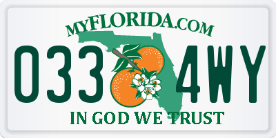 FL license plate 0334WY