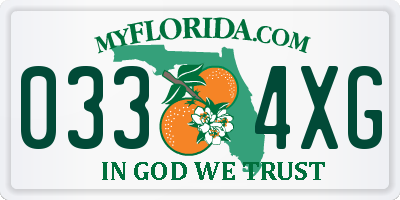 FL license plate 0334XG