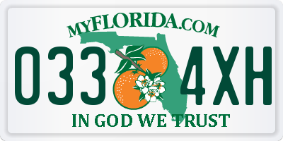FL license plate 0334XH