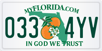 FL license plate 0334YV