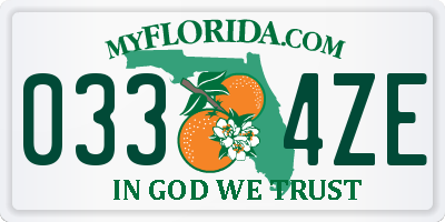 FL license plate 0334ZE