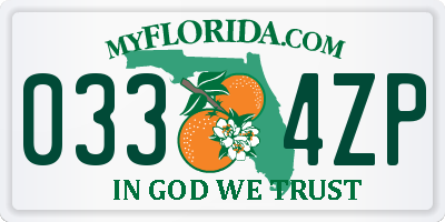 FL license plate 0334ZP