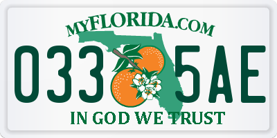 FL license plate 0335AE