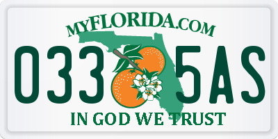 FL license plate 0335AS