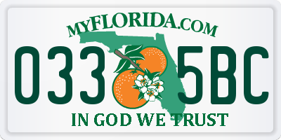 FL license plate 0335BC
