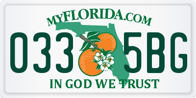 FL license plate 0335BG