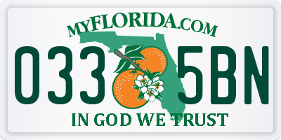 FL license plate 0335BN