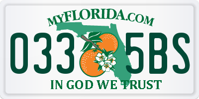 FL license plate 0335BS