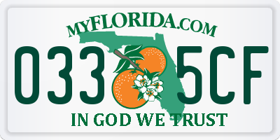 FL license plate 0335CF