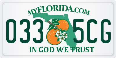FL license plate 0335CG