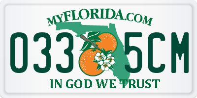 FL license plate 0335CM