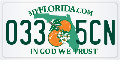 FL license plate 0335CN