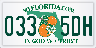 FL license plate 0335DH