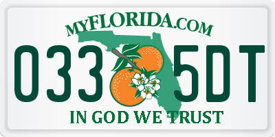 FL license plate 0335DT