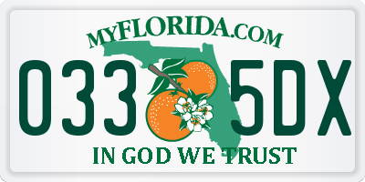 FL license plate 0335DX