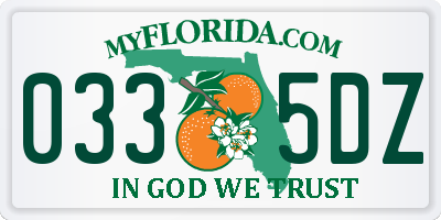 FL license plate 0335DZ