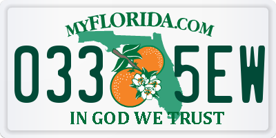 FL license plate 0335EW