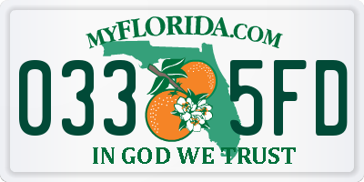 FL license plate 0335FD