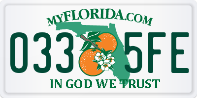FL license plate 0335FE