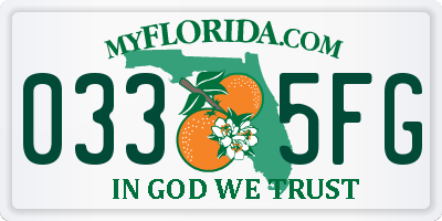 FL license plate 0335FG