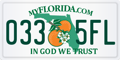 FL license plate 0335FL