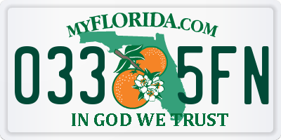 FL license plate 0335FN