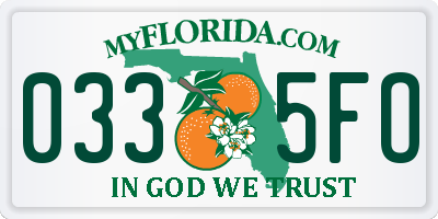 FL license plate 0335FO