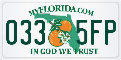 FL license plate 0335FP