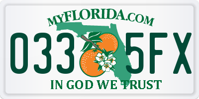 FL license plate 0335FX