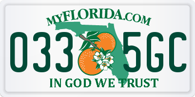 FL license plate 0335GC
