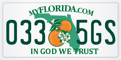 FL license plate 0335GS