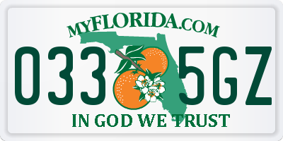 FL license plate 0335GZ