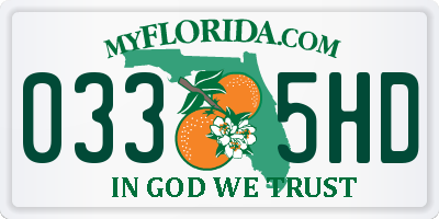 FL license plate 0335HD