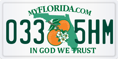 FL license plate 0335HM