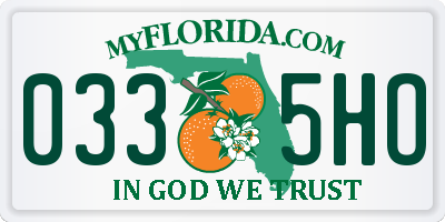 FL license plate 0335HO