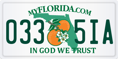 FL license plate 0335IA