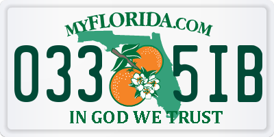 FL license plate 0335IB