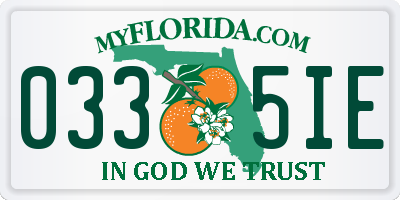FL license plate 0335IE