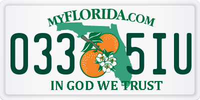 FL license plate 0335IU