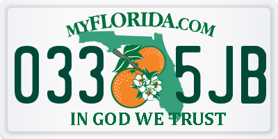 FL license plate 0335JB