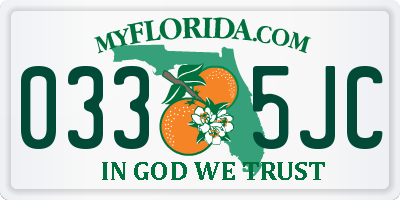 FL license plate 0335JC