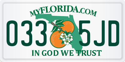 FL license plate 0335JD