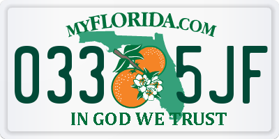 FL license plate 0335JF